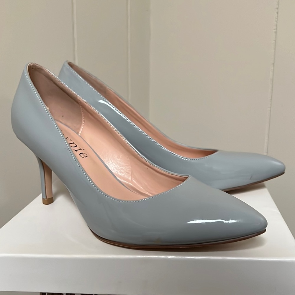 MAYPIE Light Blue Pointed Kitty-heels